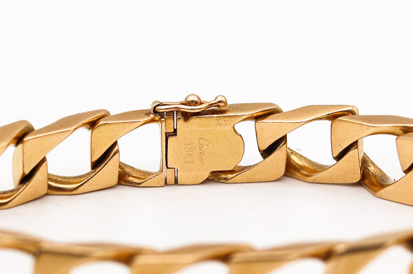 -Cartier Paris 1970 Statement Geometric Bracelet In Solid 18Kt Yellow Gold