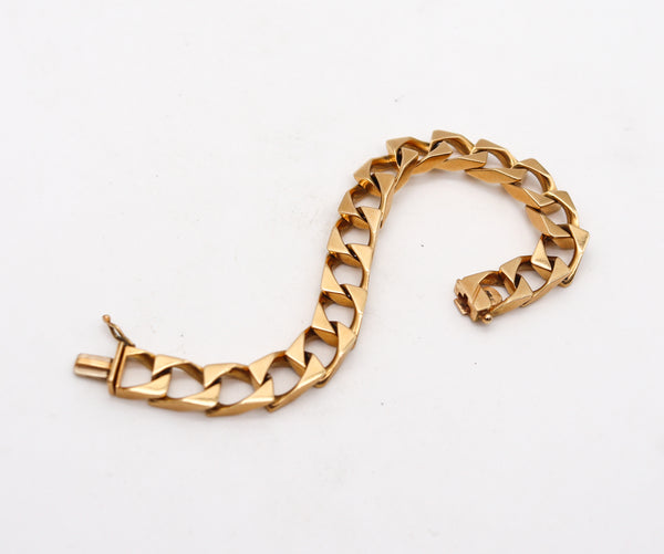 -Cartier Paris 1970 Statement Geometric Bracelet In Solid 18Kt Yellow Gold