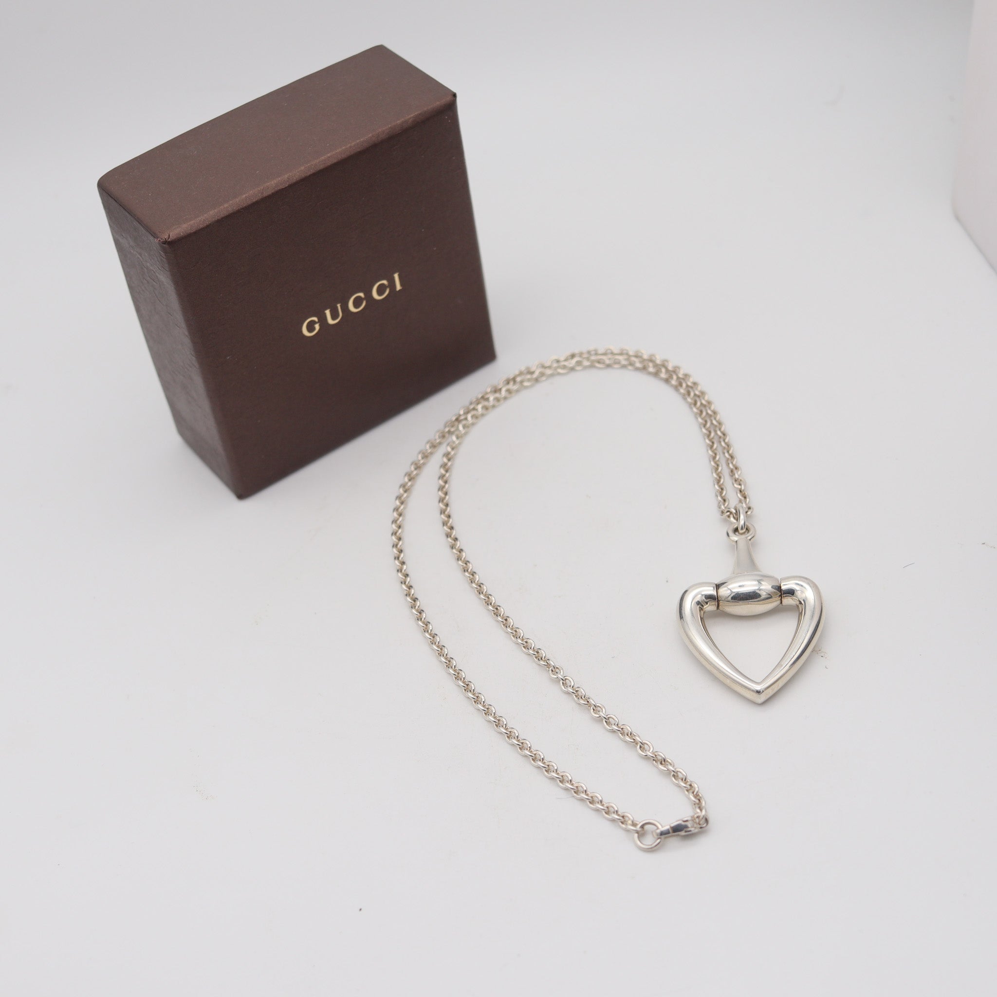 GUCCI 1990 Firenze Horse-Bit Pendant Necklace In Solid .925