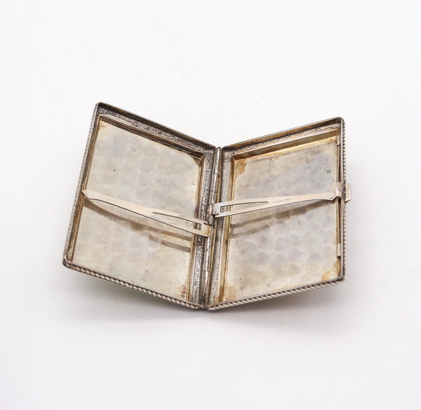 +Ripley & Gowan 1920 Art Deco Guilloche Enamel Box In .925 Sterling Silver
