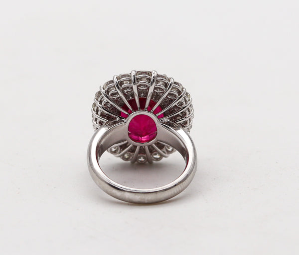 SABBADINI Milano Cocktail Ring In Platinum With 15.32 Ctw in Diamonds And Rubellite