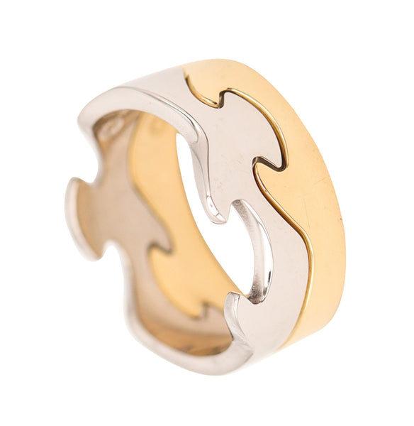 GEORG JENSEN 1970 Denmark By Nina Koppel Fusion Puzzle Duo Rings In 18Kt Gold