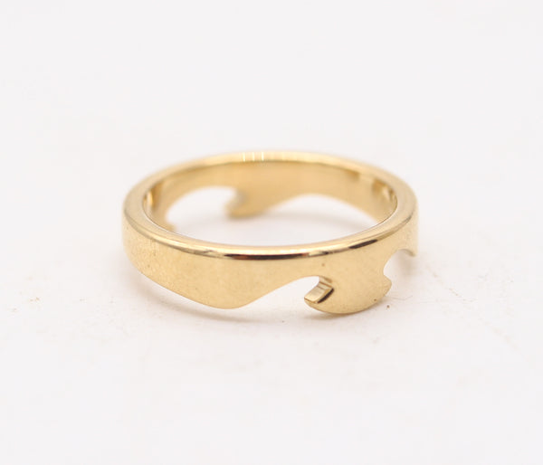 GEORG JENSEN 1970 Denmark By Nina Koppel Fusion Puzzle Ring In 18Kt Yellow Gold