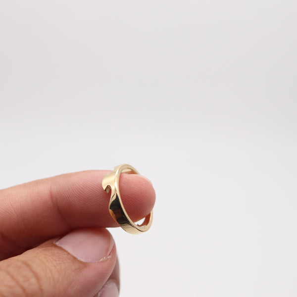 GEORG JENSEN 1970 Denmark By Nina Koppel Fusion Puzzle Ring In 18Kt Yellow Gold
