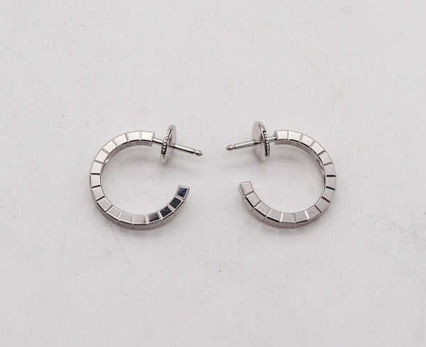 -CHOPARD Ice Cube Hoop Studs Earrings In Solid 18Kt White Gold