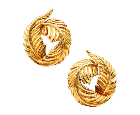 VERDURA Milan 1960 Iconic Twisted Leaves Clips On Earrings In 18Kt Yellow Gold