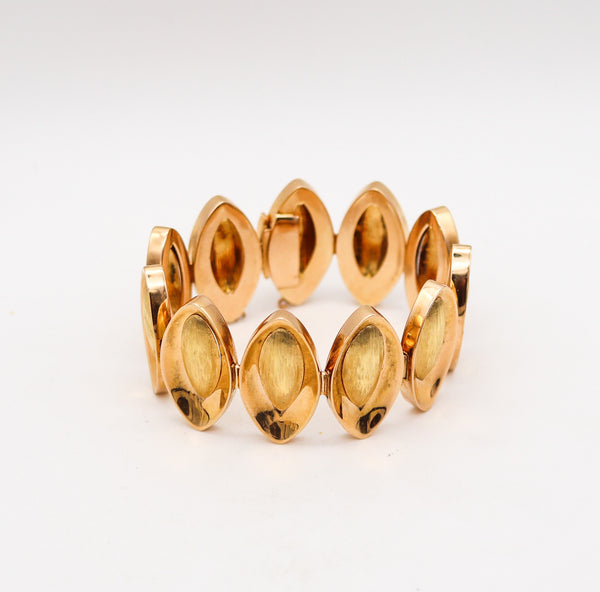 -Veronese 1950 Italian Mid Century Geometric Bracelet In Solid 18Kt Yellow Gold