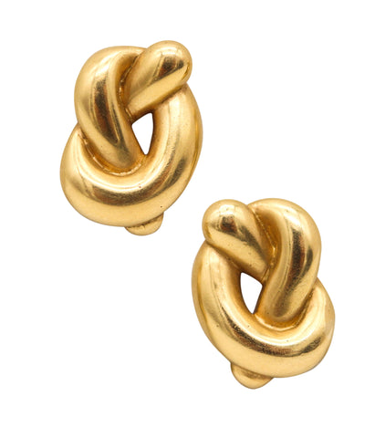 TIFFANY & CO. 1982 By Angela Cummings Pretzels Knots Earrings in 18Kt Yellow Gold