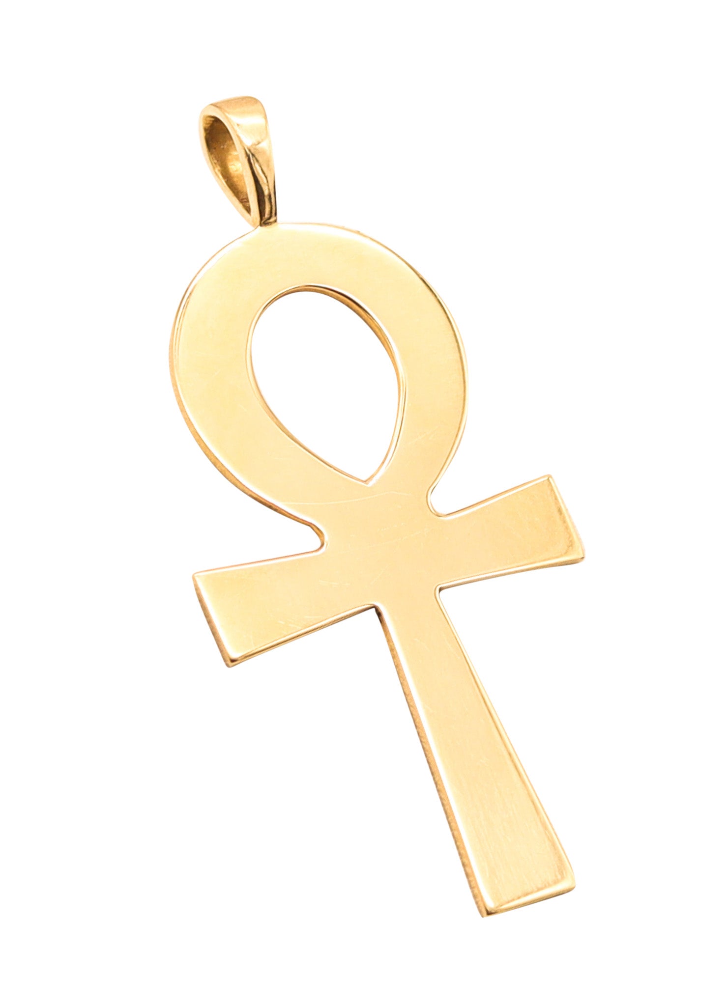 CARTIER 1970 Vintage Egyptian Ankh Cross Pendant In Solid 18Kt Yellow Gold