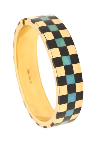 TIFFANY & CO. 1978 Angela Cummings Black Opal & Black Jade 18Kt Gold Bracelet