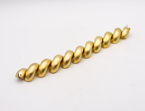 TIFFANY & CO. Oversized San Marcos Links Bracelet In Brushed 14Kt Yellow Gold