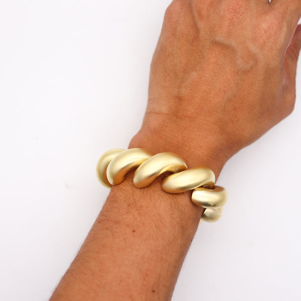 TIFFANY & CO. Oversized San Marcos Links Bracelet In Brushed 14Kt Yellow Gold