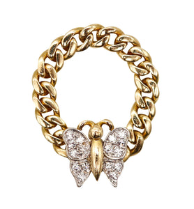 -Pomellato Milan Flexible Butterfly Ring In 18Kt Yellow Gold With VS Diamonds