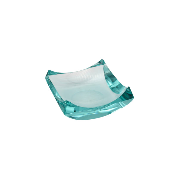 -Fontana Arte 1970 By Erwin Walter Burger Decorative Art Glass Squared Dish Bowl