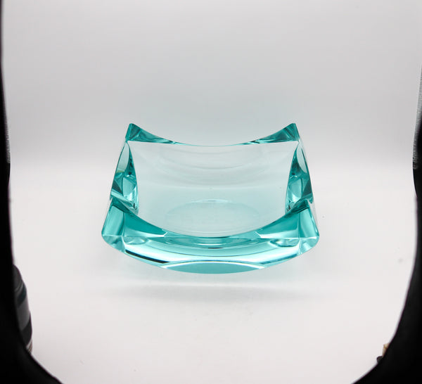 -Fontana Arte 1970 By Erwin Walter Burger Decorative Art Glass Squared Dish Bowl