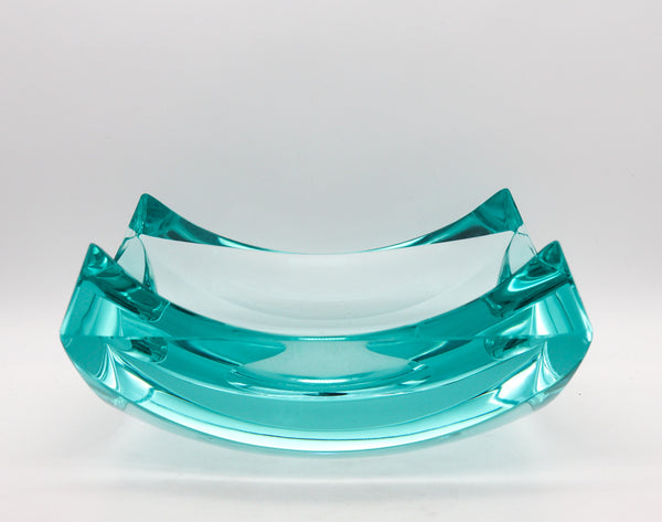 -Fontana Arte 1970 By Erwin Walter Burger Decorative Art Glass Squared Dish Bowl