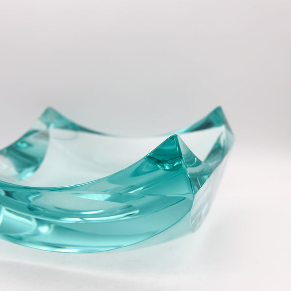 -Fontana Arte 1970 By Erwin Walter Burger Decorative Art Glass Squared Dish Bowl