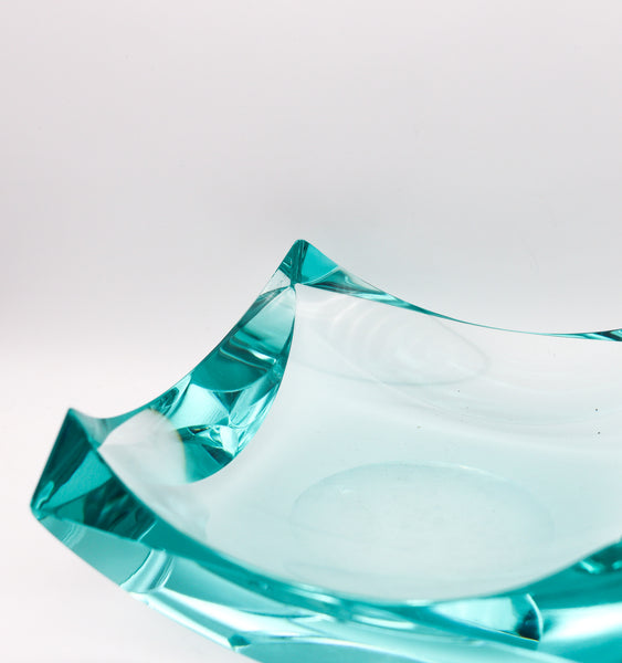 -Fontana Arte 1970 By Erwin Walter Burger Decorative Art Glass Squared Dish Bowl