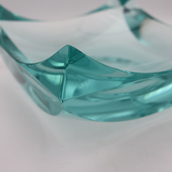 -Fontana Arte 1970 By Erwin Walter Burger Decorative Art Glass Squared Dish Bowl