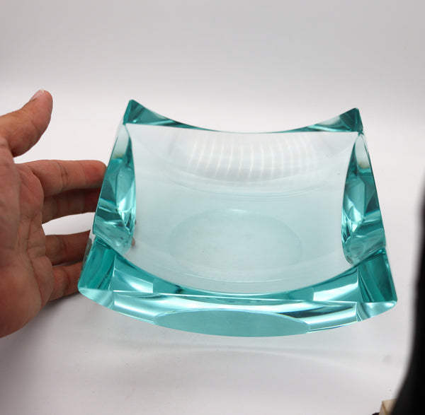 -Fontana Arte 1970 By Erwin Walter Burger Decorative Art Glass Squared Dish Bowl