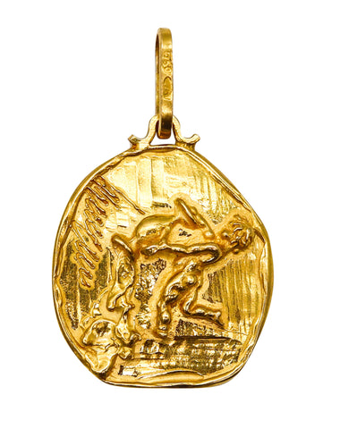 -Germano Nino D'Antonio 1970 Renaissance Revival Medallion In 18Kt Yellow Gold