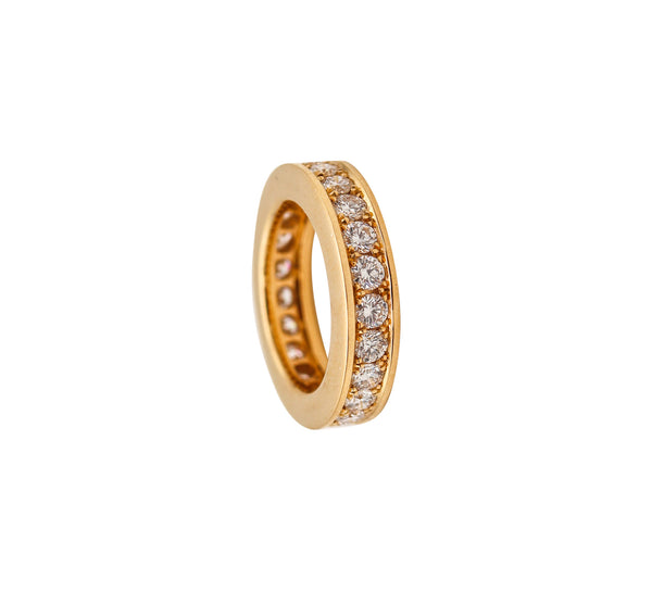 MODERNIST Eternity Ring In Solid 18Kt Yellow Gold With 3.50 Ctw In Diamonds