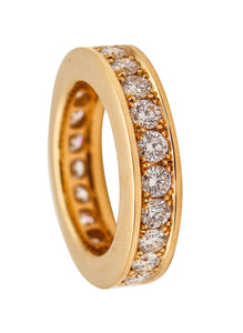 MODERNIST Eternity Ring In Solid 18Kt Yellow Gold With 3.50 Ctw In Diamonds