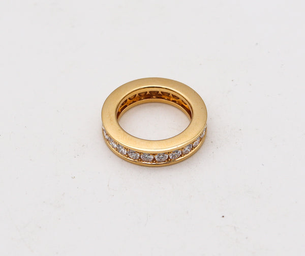 MODERNIST Eternity Ring In Solid 18Kt Yellow Gold With 3.50 Ctw In Diamonds