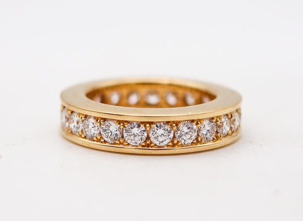 MODERNIST Eternity Ring In Solid 18Kt Yellow Gold With 3.50 Ctw In Diamonds