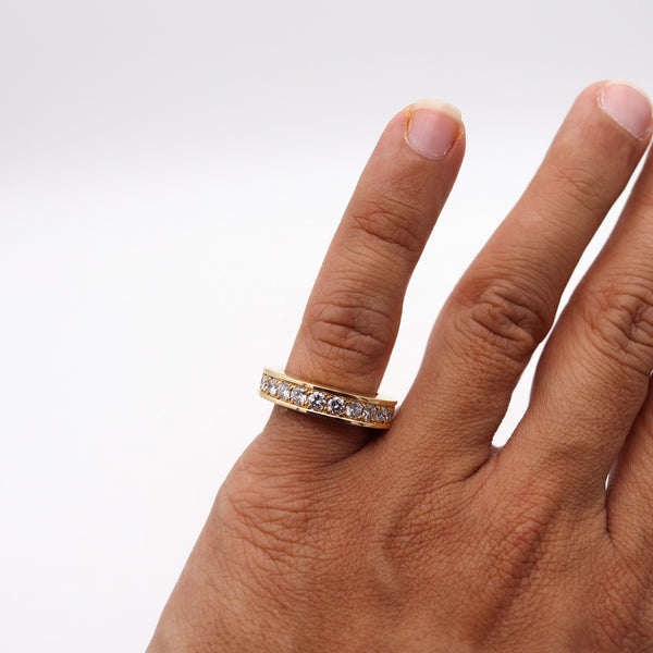 MODERNIST Eternity Ring In Solid 18Kt Yellow Gold With 3.50 Ctw In Diamonds