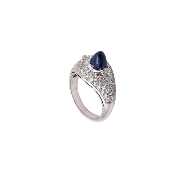 BVLGARI Cocktail Ring In 18Kt Gold With 4.74 Ctw In Diamonds And Sapphire