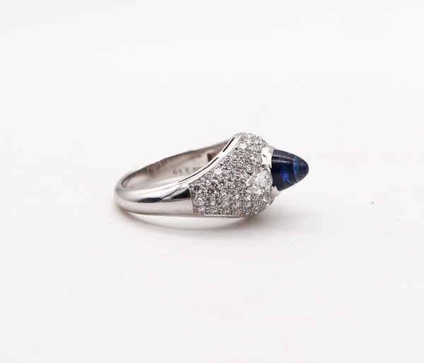 BVLGARI Cocktail Ring In 18Kt Gold With 4.74 Ctw In Diamonds And Sapphire