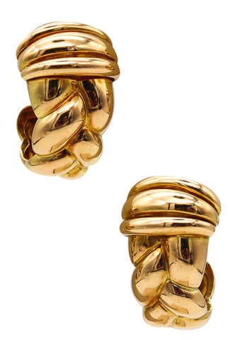 -O. J. Perrin Paris 1970 By Andre Vassort Clips On Knots Earrings In Solid 18Kt Gold