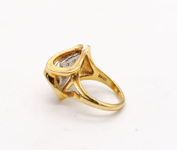 GUBELIN 1960 Swiss Sculptural Ring In 18Kt Gold With 1.00 Ctw In Diamonds