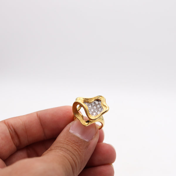 GUBELIN 1960 Swiss Sculptural Ring In 18Kt Gold With 1.00 Ctw In Diamonds