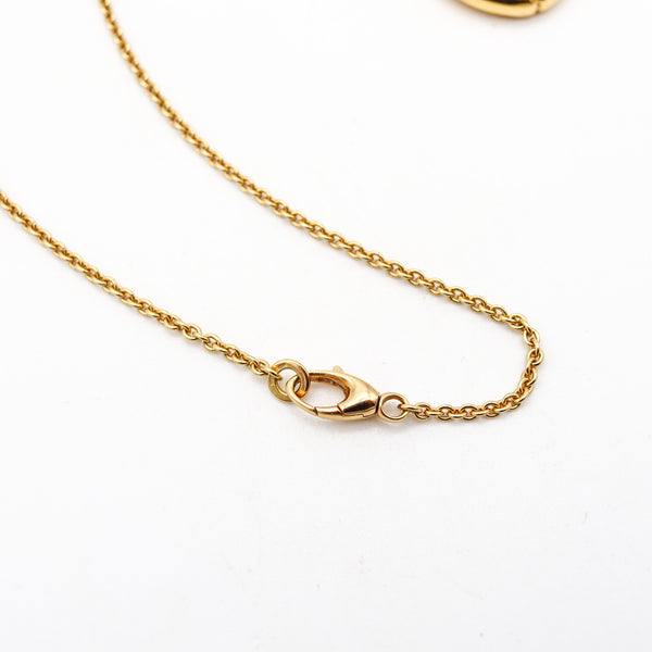 GUCCI Milano Triple Horsebit Dangle Drop Necklace-Pendant In 18Kt Yellow Gold