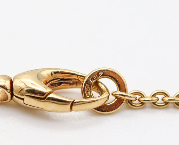 GUCCI Milano Triple Horsebit Dangle Drop Necklace-Pendant In 18Kt Yellow Gold