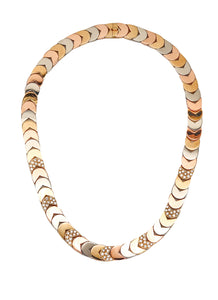 VAN CLEEF & ARPELS Paris Diamonds Collar Necklace In Three colors 18Kt Gold