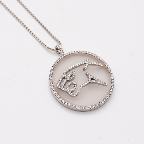 GIANNI BVLGARI Enigma Panther Necklace In 18Kt With Rock Quartz & VS Diamonds