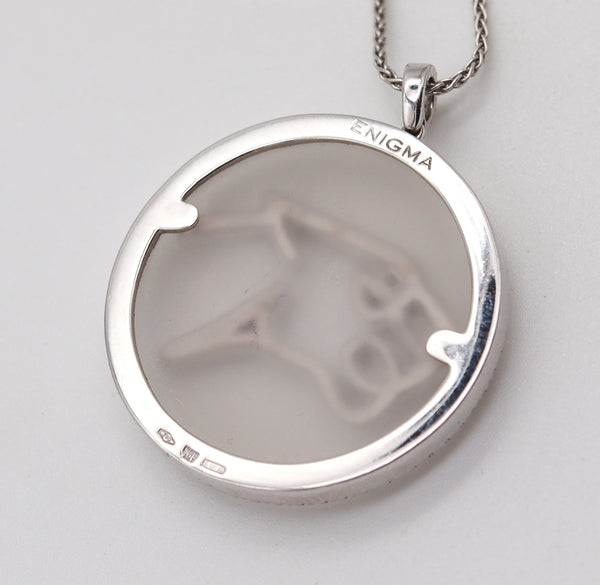 GIANNI BVLGARI Enigma Panther Necklace In 18Kt With Rock Quartz & VS Diamonds