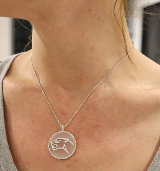 GIANNI BVLGARI Enigma Panther Necklace In 18Kt With Rock Quartz & VS Diamonds