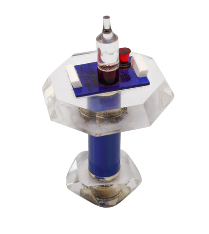 DOLCE-VITA 1950 Amusement French Bar-Table Petrol Lighter In Acrylic & Metal