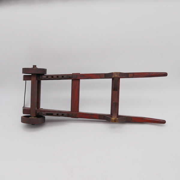 SALESMAN SAMPLE 1890 Barrels Moving Hand Cart Dolly In Oakwood, Iron & Copper