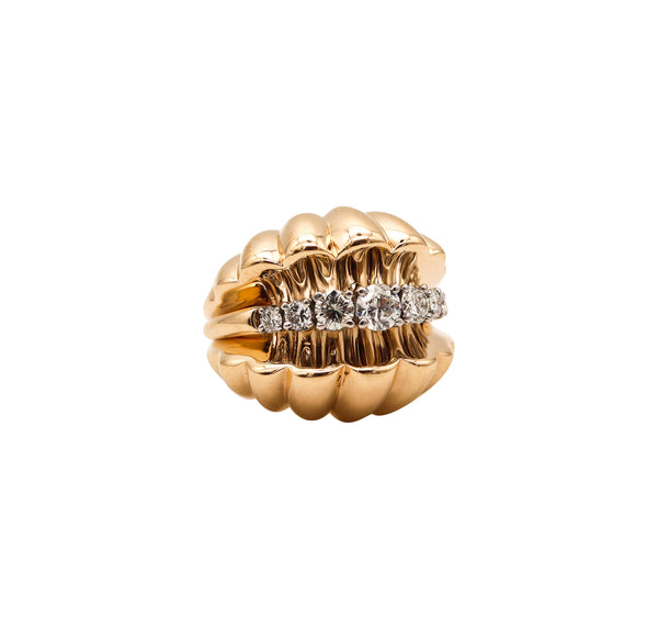 NEIMAN MARCUS 1950 Cocktail Ring In 18Kt Gold With 1.05 Ctw VS Diamonds