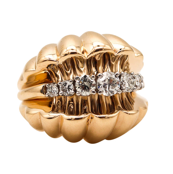 NEIMAN MARCUS 1950 Cocktail Ring In 18Kt Gold With 1.05 Ctw VS Diamonds