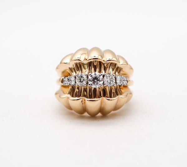 NEIMAN MARCUS 1950 Cocktail Ring In 18Kt Gold With 1.05 Ctw VS Diamonds