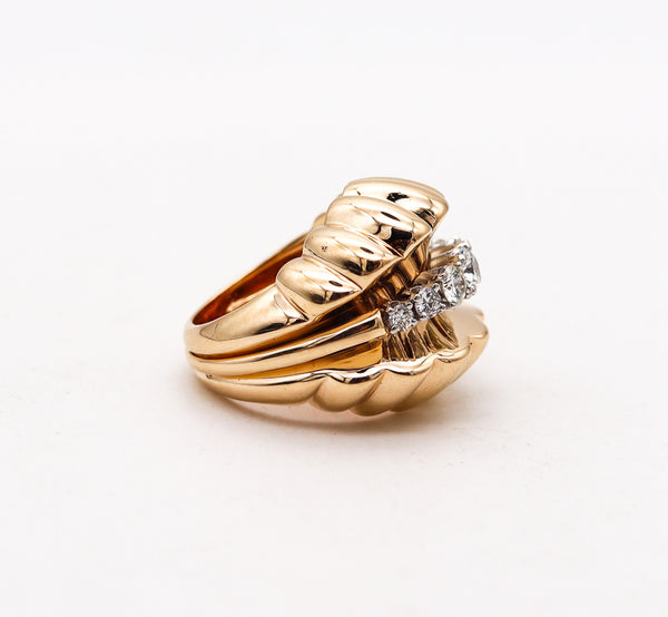 NEIMAN MARCUS 1950 Cocktail Ring In 18Kt Gold With 1.05 Ctw VS Diamonds