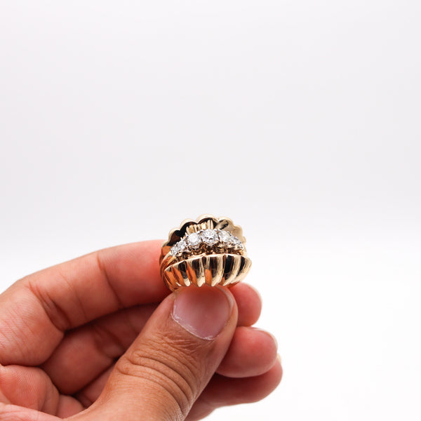 NEIMAN MARCUS 1950 Cocktail Ring In 18Kt Gold With 1.05 Ctw VS Diamonds