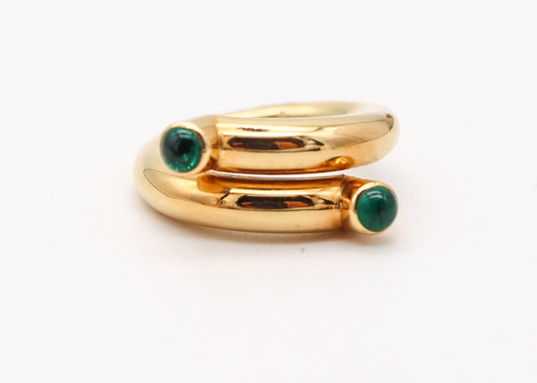 TIFFANY & CO. 1970 Jean Schlumberger Spiral Ring In 18Kt Yellow Gold With Emeralds