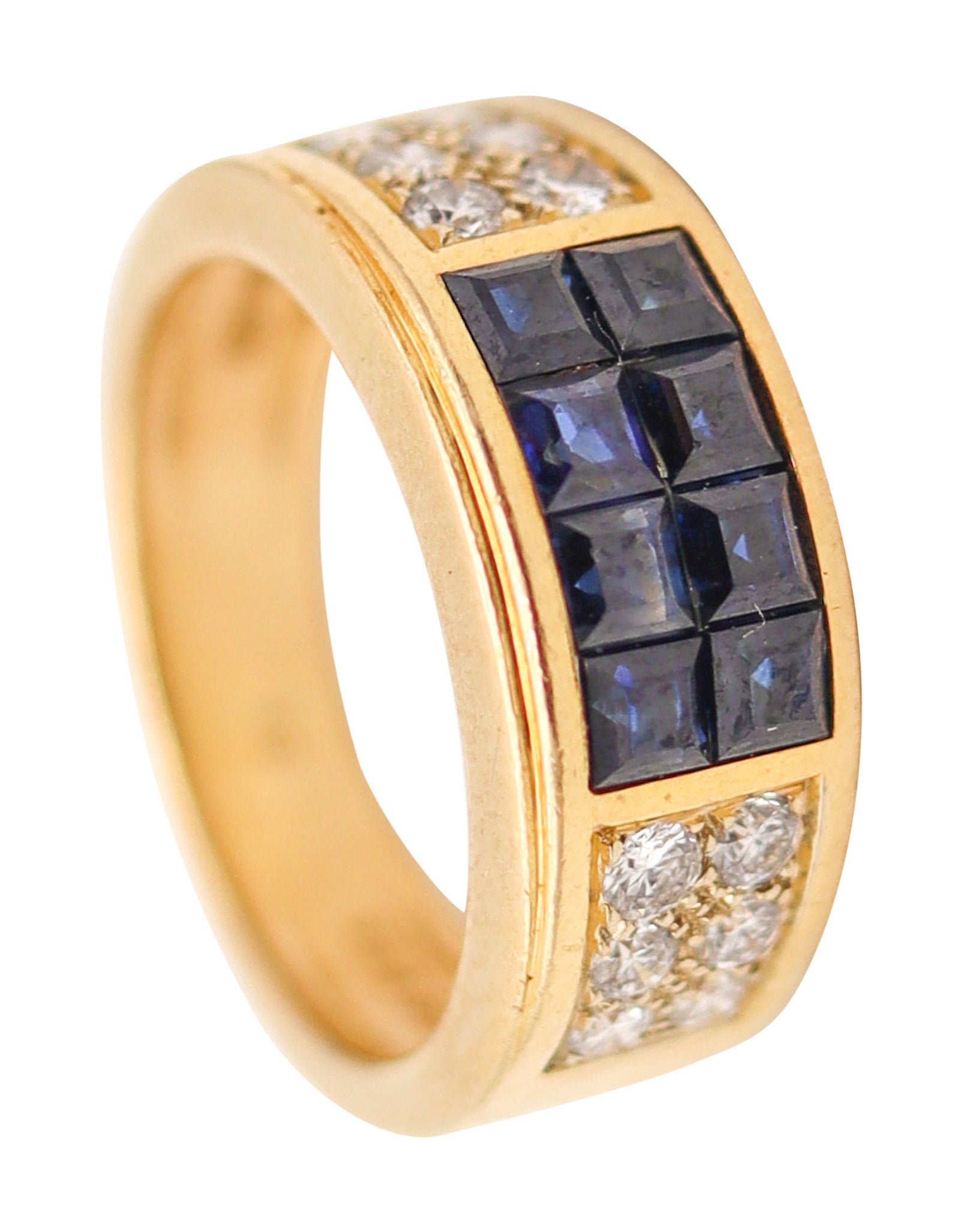 CARTIER Ring Band In 18Kt Yellow Gold With 1.54 Ctw In Sapphires & Diamonds